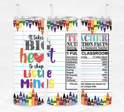 Teacher Big Heart Sublimation Transfer, Ready to Press