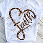 Leopard Print Faith Heart Sublimation Transfer