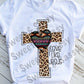 Cross Love Like Jesus, Leopard Print Cross Sublimation or DTF Transfer