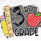 Back to school, School Grade Level, Sublimation Transfer