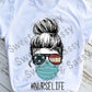 Nurse Life Flag Glasses, Sublimation Transfer