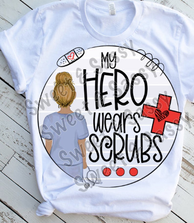 Medium Skin Nurse, doctor, medical field, My hero wears scrubs, all hair colors