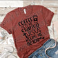 Screenprint Coffee Gets Me Started Jesus Keeps Me Going Transfer