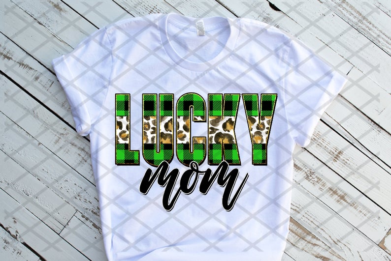 HTV Lucky Mom, Leopard Print Transfer