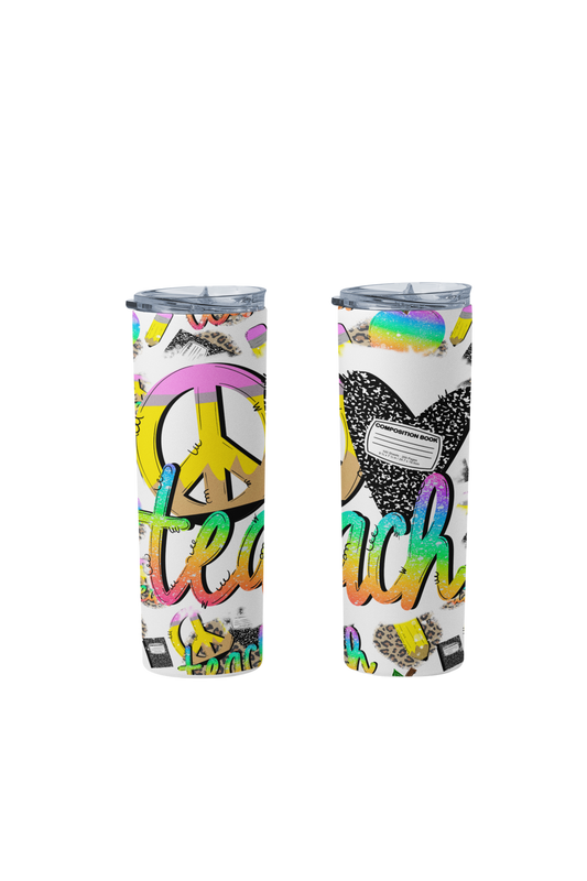 Peace Love Teach, Sublimation Transfer, Ready to Press